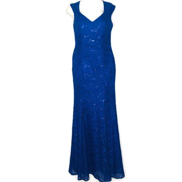 Cindy USA Small Evening Gown Royal Blue Formal - Picture 2 of 6
